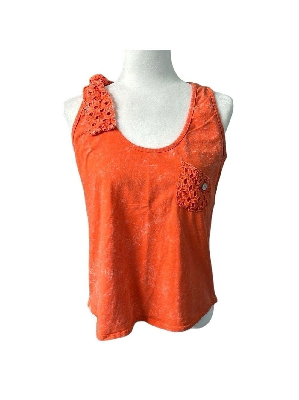 For Her Paris Fashion Pocket Tank Orange Size Small